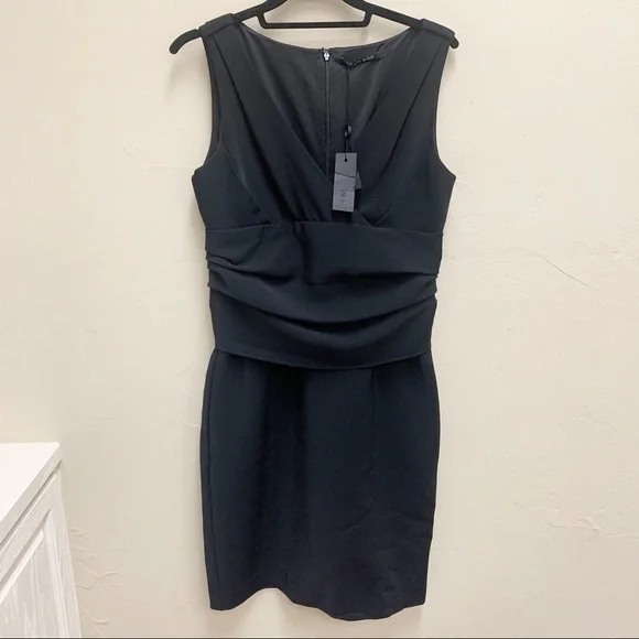 black halo ruched dress Black Halo Ruched Asymmetrical Dress